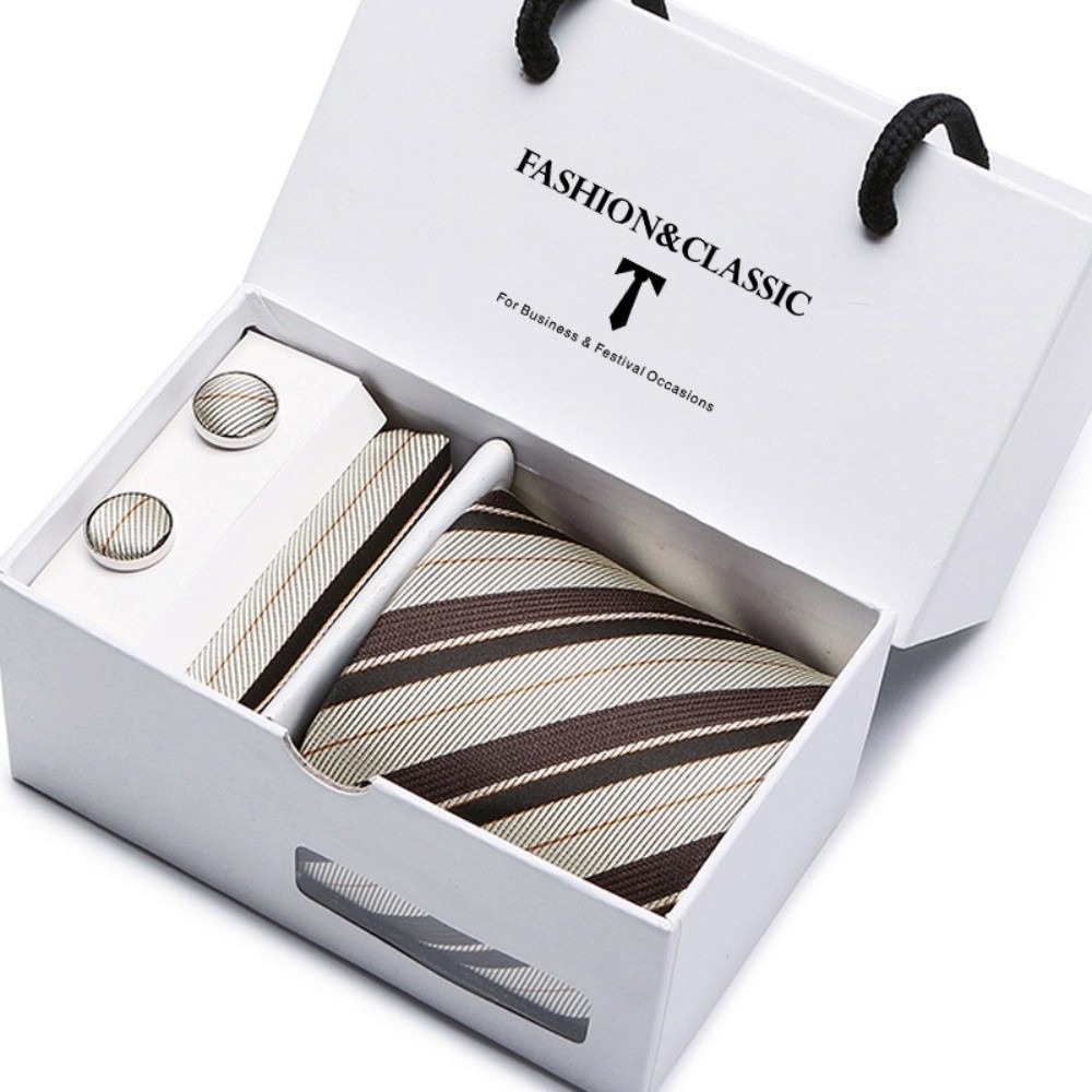 Neck Tie Set Box - Luxury Woven Silk Jacquard Necktie Classic