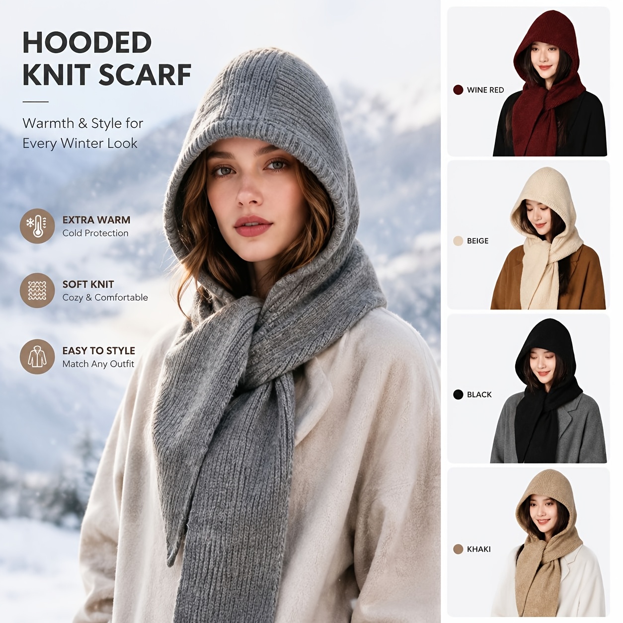 Women Men Hooded Scarf All-in- - Men Accessories All review and price